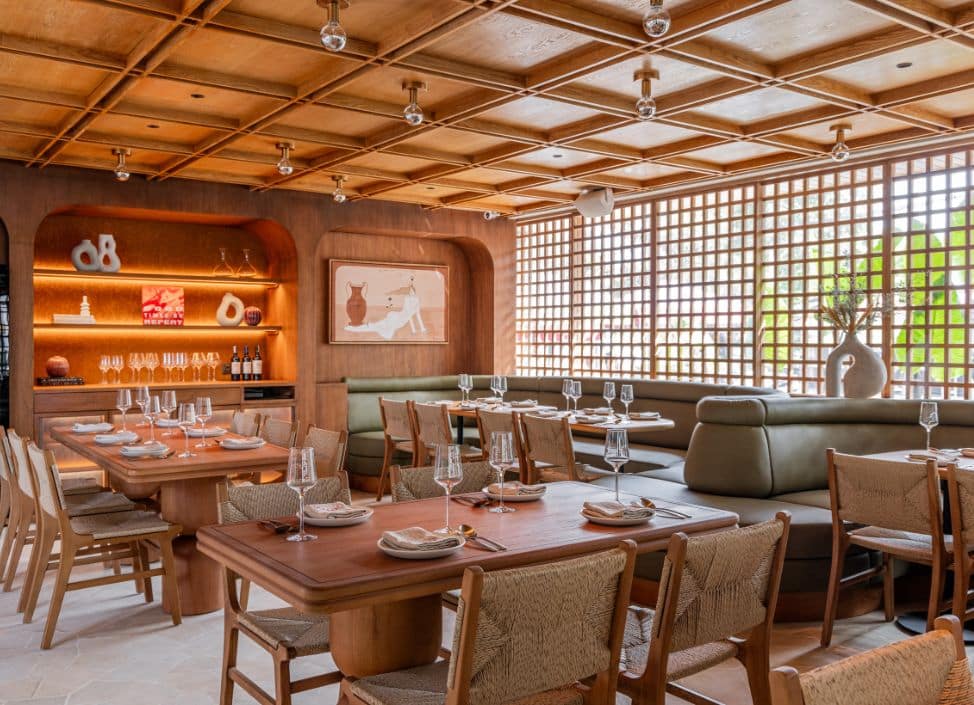 Vibrant red and pink interior design of Longtime restaurant in Berawa, CangguLongtime