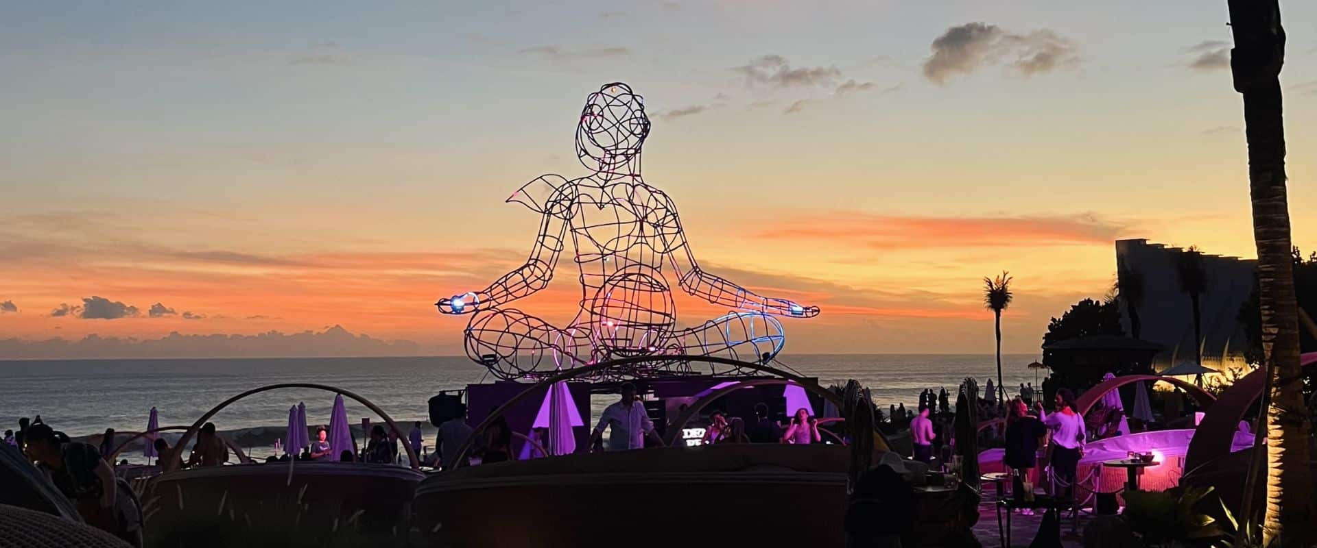 LUNA Bali sunset ocean view beach club golden hour
