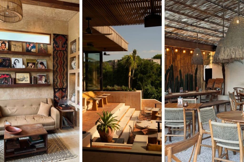 Visual trio of Fleur, Teja, and Bambu Cafe restaurants in Uluwatu