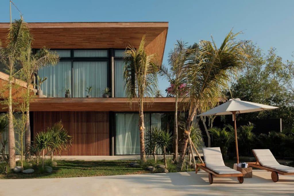 Tropical villa at Summer Ulu with pool and palm trees