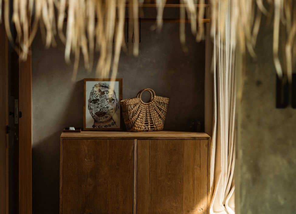 Suite interior at Ronja Boutique Hotel Uluwatu with minimalist decor and natural materials