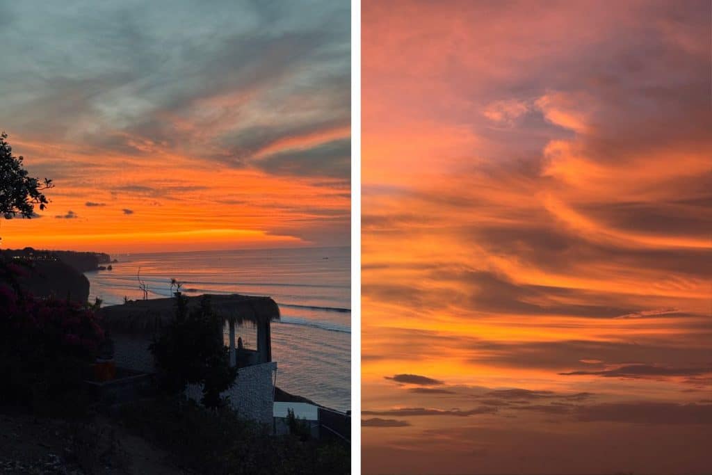 Sunset from Bingin Cliff in Uluwatu, Bali.
