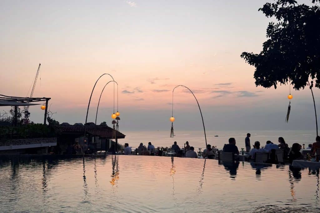 Sunset view from Mu Bungalows in Uluwatu, Bali.