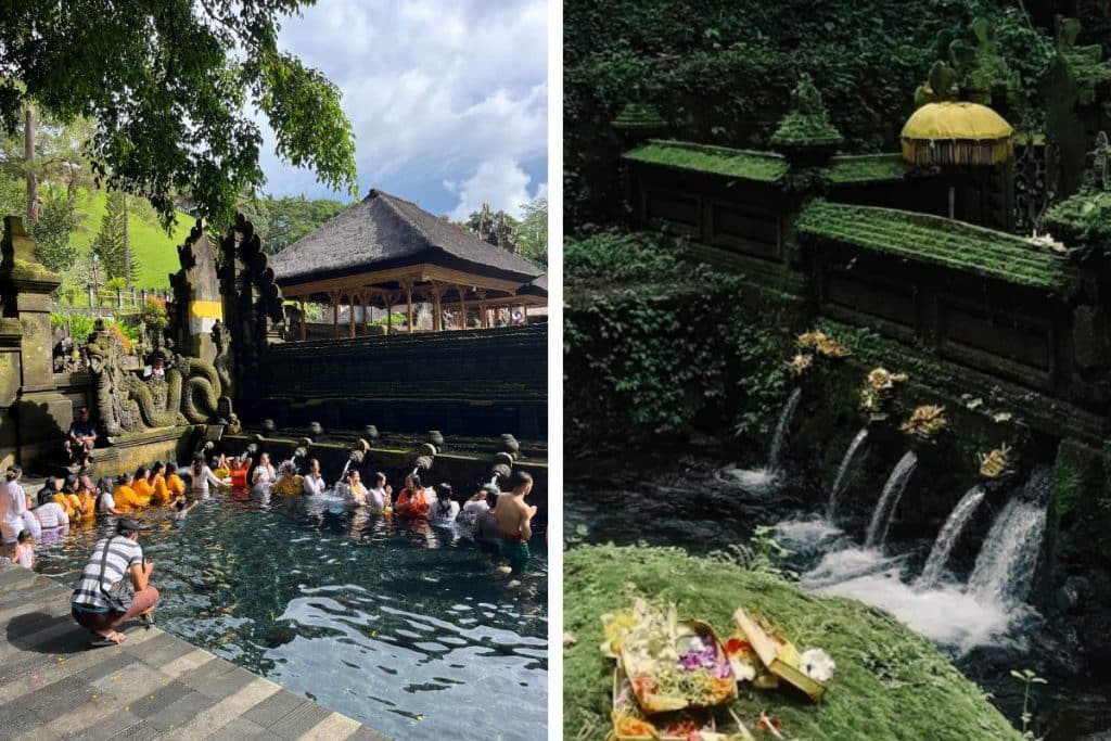 Traditional Balinese temple surrounded by jungle, with no tourists in sight.