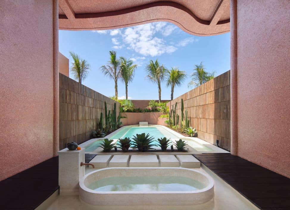 Private jacuzzi area at Seascape Resort & Spa Sanur with modern, calming design.