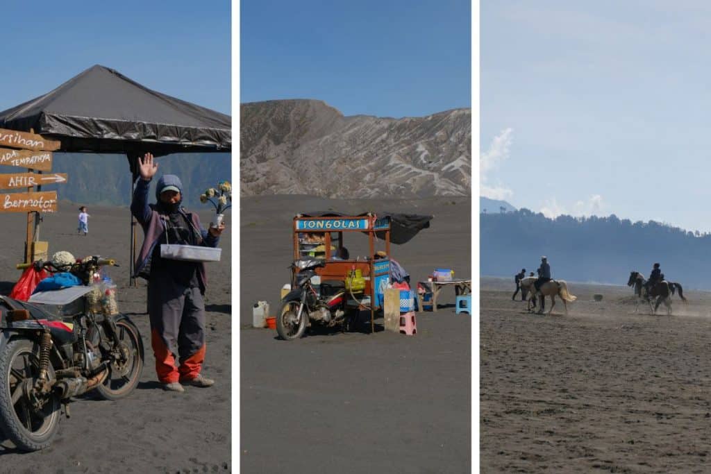 Local Tengger man with horse near Mount Bromo