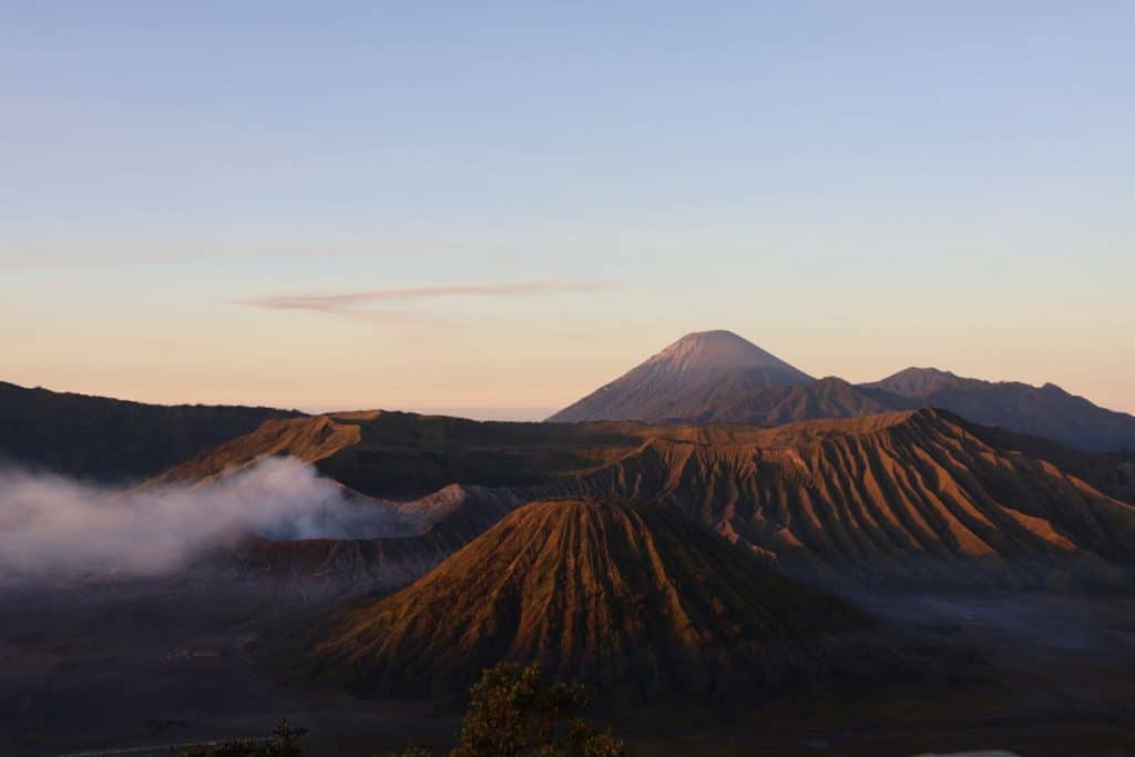 The black volcanic sea of sand at Mount Bromo