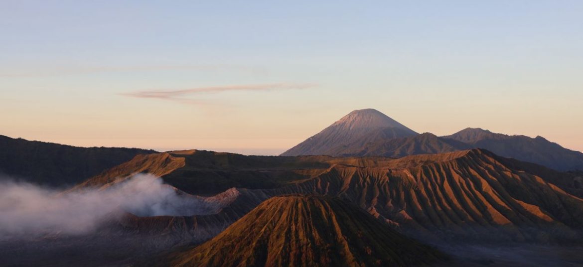 The black volcanic sea of sand at Mount Bromo
