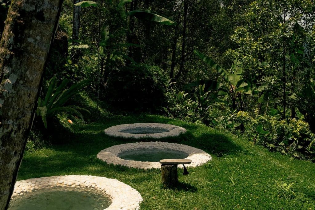 Kolikoli restaurant terrace overlooking rice fields in Sidemen Bali