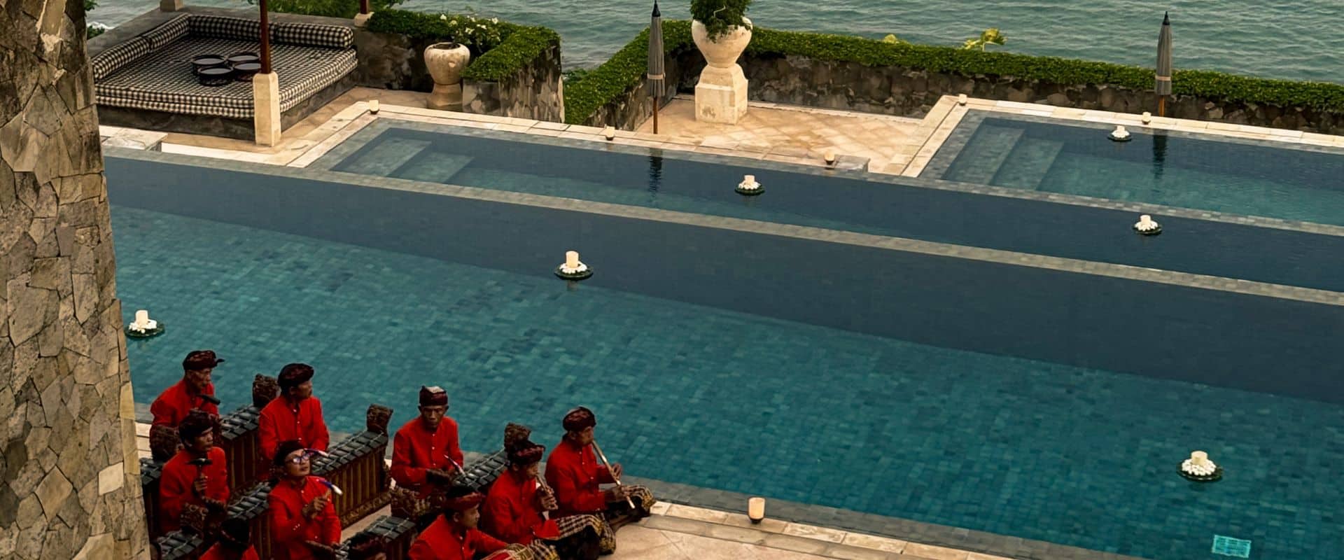 Balinese musicians performing traditional music at Amankila Bali