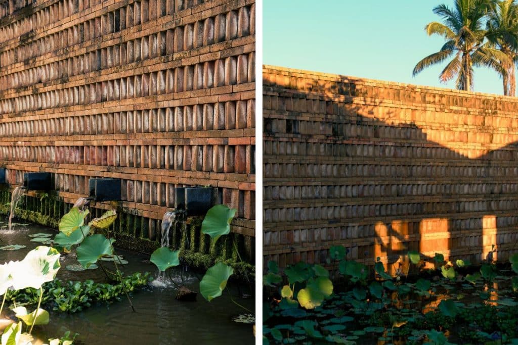 Rumah Subak garden entrance with lotus pond and tropical greenery