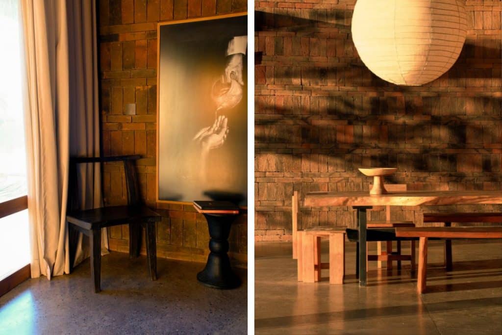 Rumah Subak interior design details with art, textures and curated objects