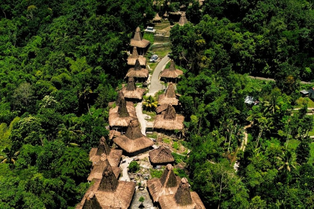 traditional village prai ijing sumba with high roof houses