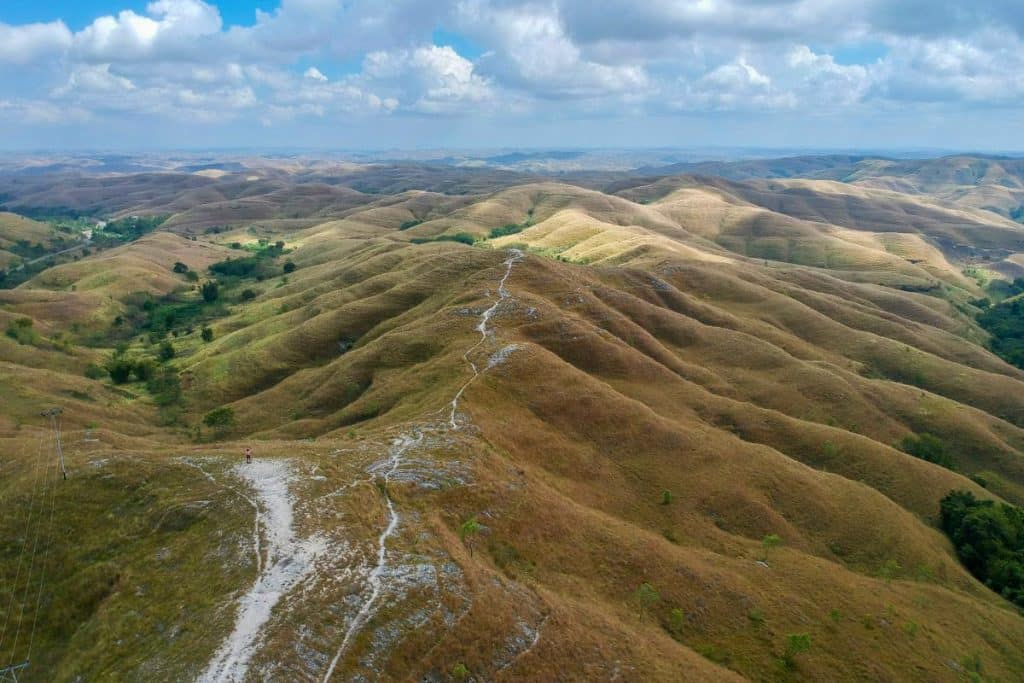 bukit wairinding hills sumba at sunset with rolling landscape