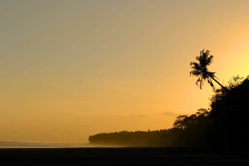 Sunset over the beach at Lost Lindenberg Bali.