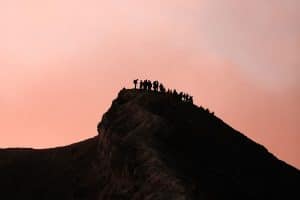 The highest peak of Mount Agung at 3,031 meters above sea level