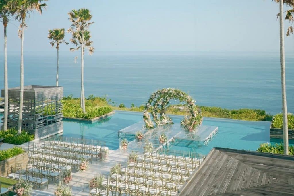 Luxury wedding setup at Alila Villas Uluwatu with ocean views
