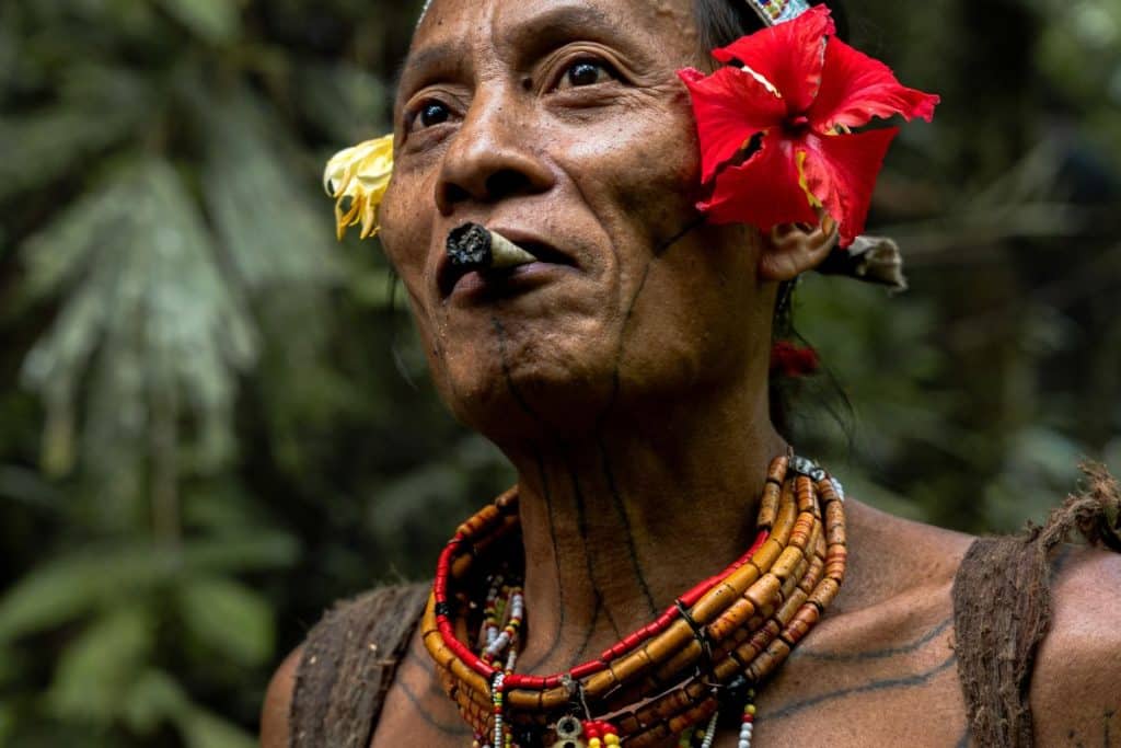 Mentawai Sikerei shaman on Siberut Island