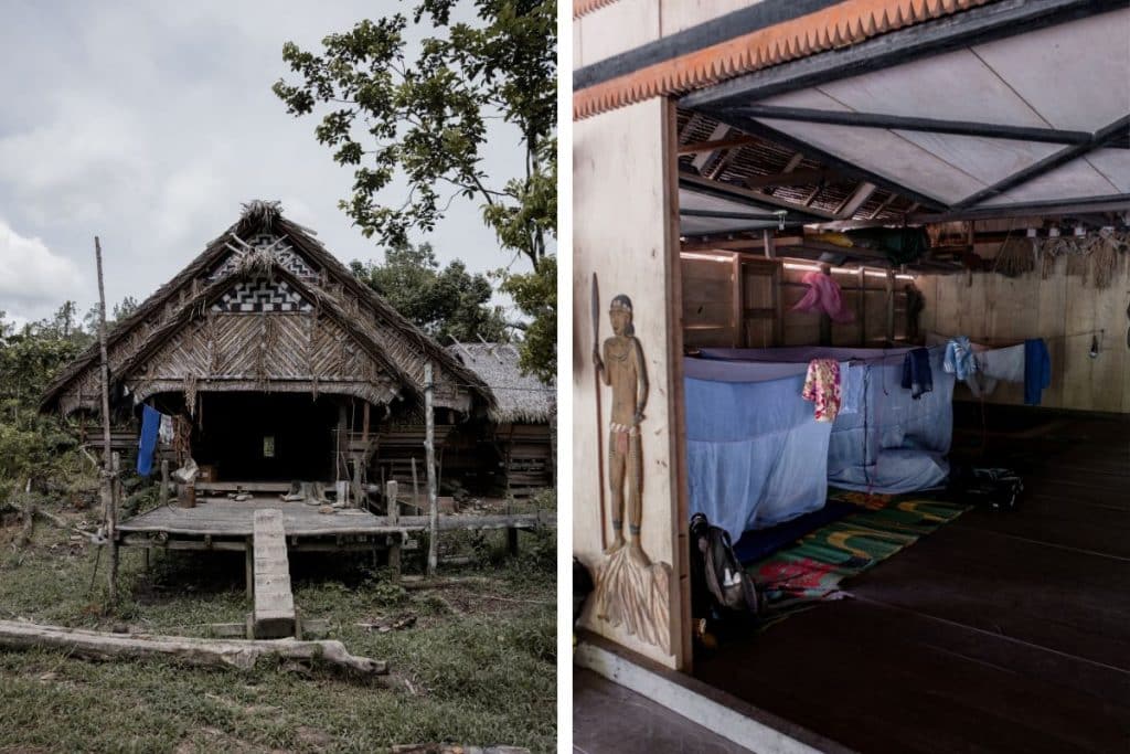 Traditional Mentawai uma house on Siberut Island