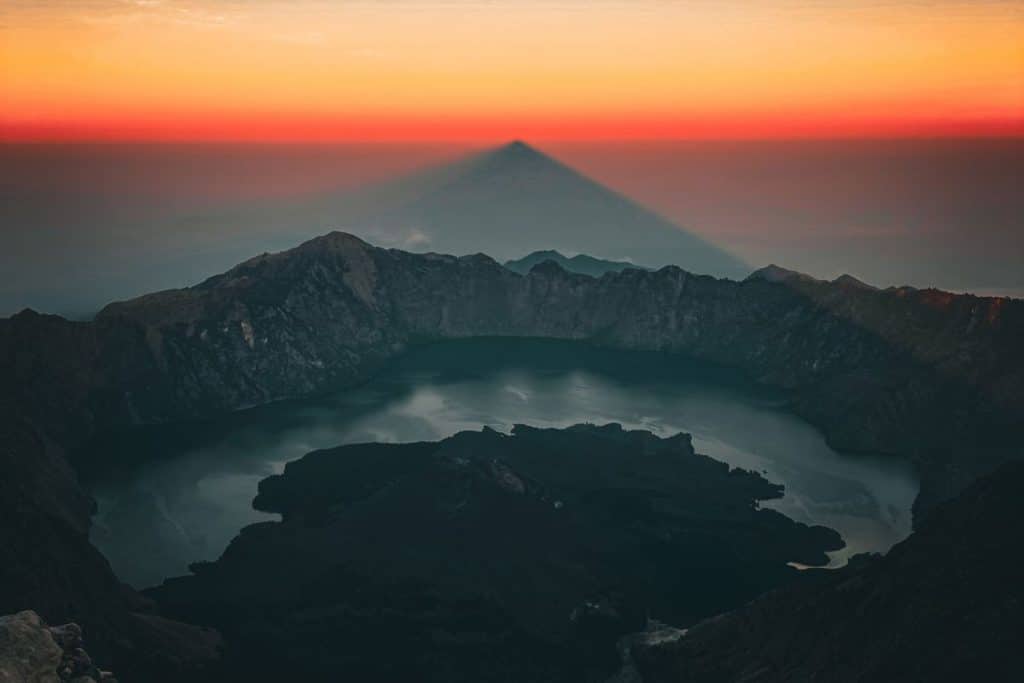 Sunrise from the summit of Mount Rinjani in Lombok