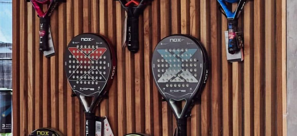 Padel rackets and accessories at Bam Bam Padel in Ubud, Bali