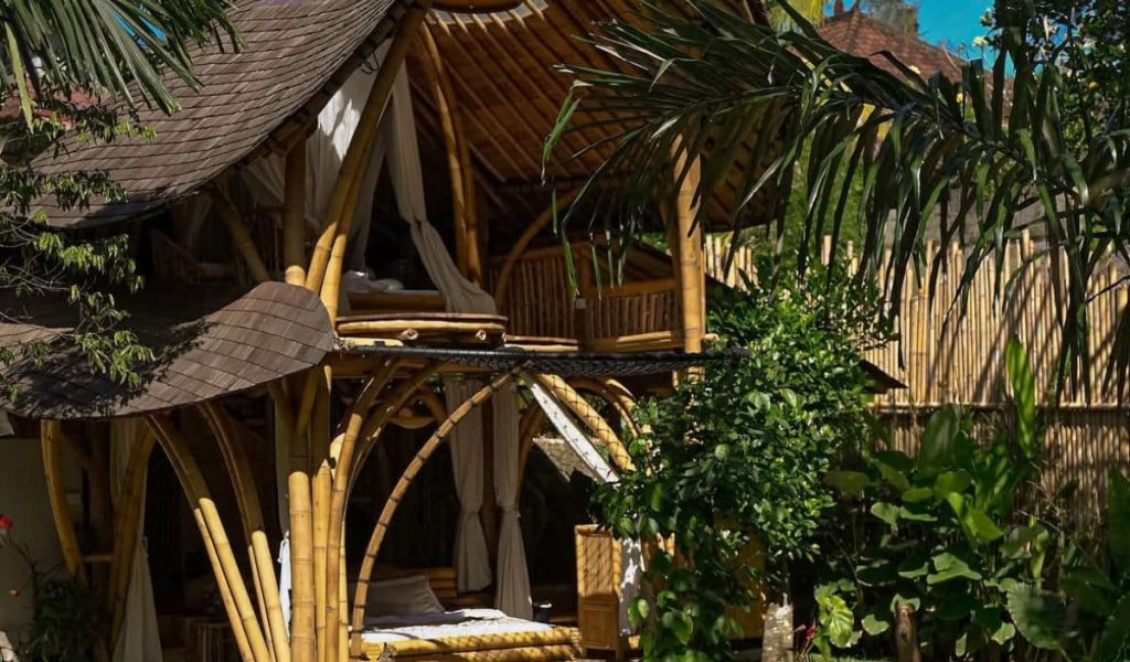 Front bamboo villa view at Wahem Bali