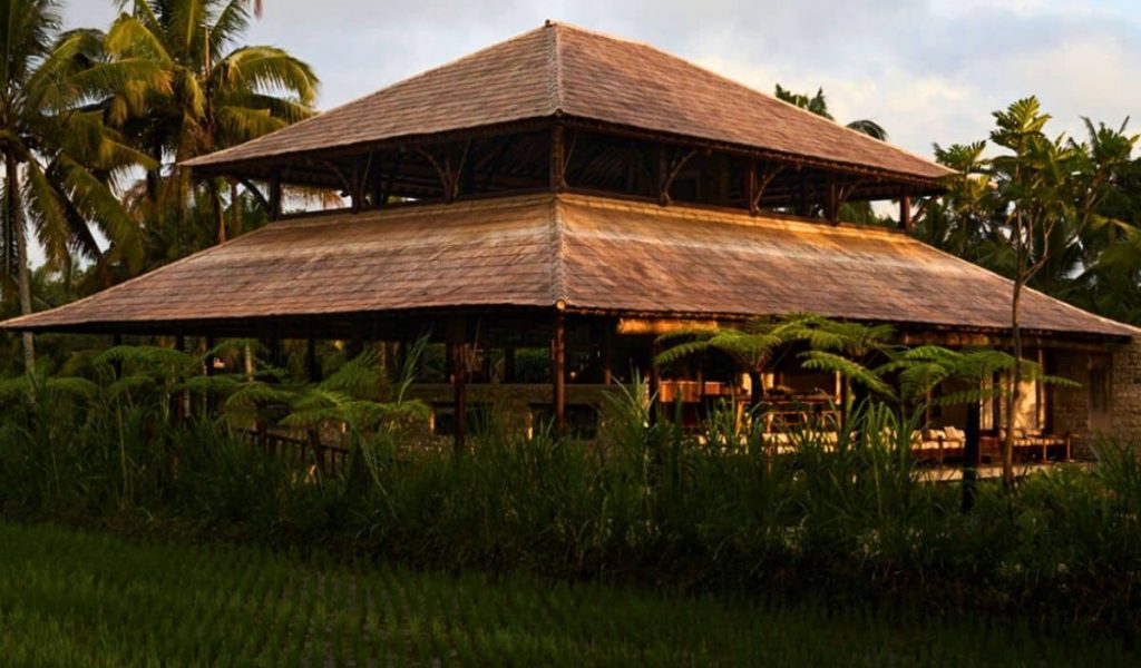 Begawan Biji Place Ubud, a serene eco-inspired café surrounded by rice fields and nature.