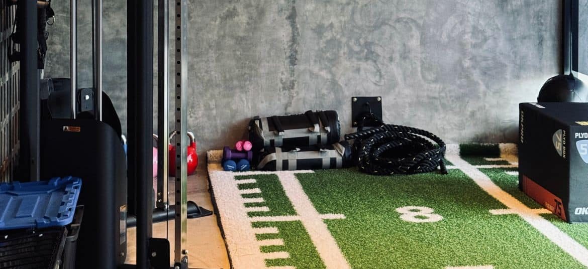 Modern gym interior at Ulu Fit Bali with professional training equipment.