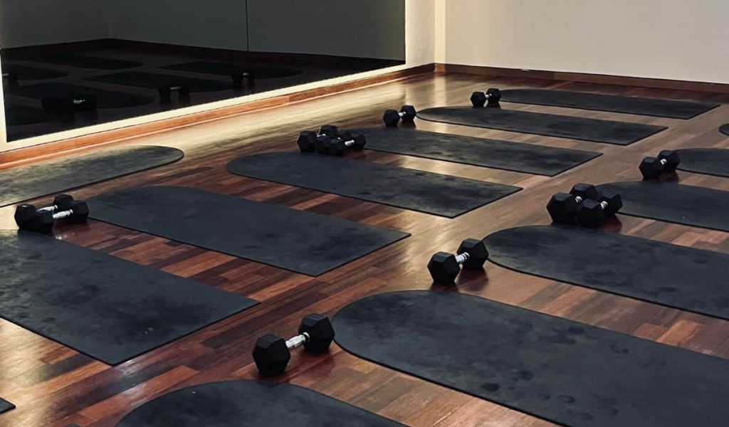 Mat pilates setup at Fondue Studio