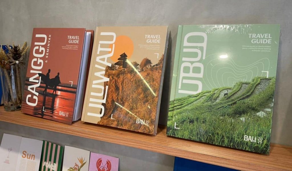 Display of Stay In Bali travel guides inside Le Concept boutique
