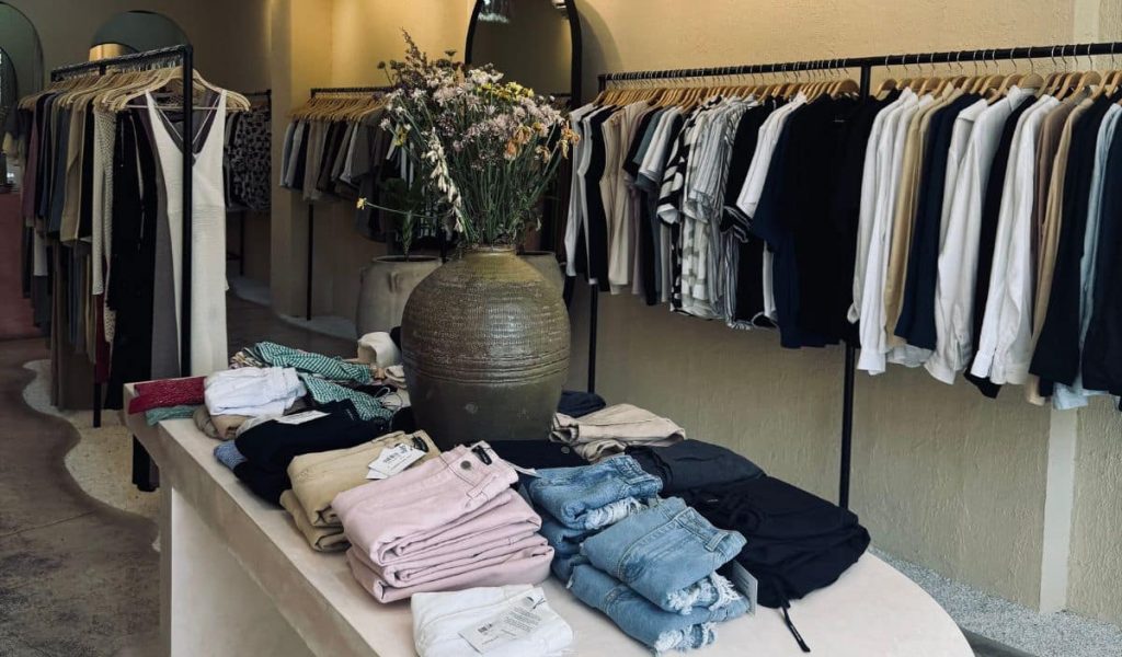 Earth Circus boutique interior filled with eclectic fashion and vintage flair.