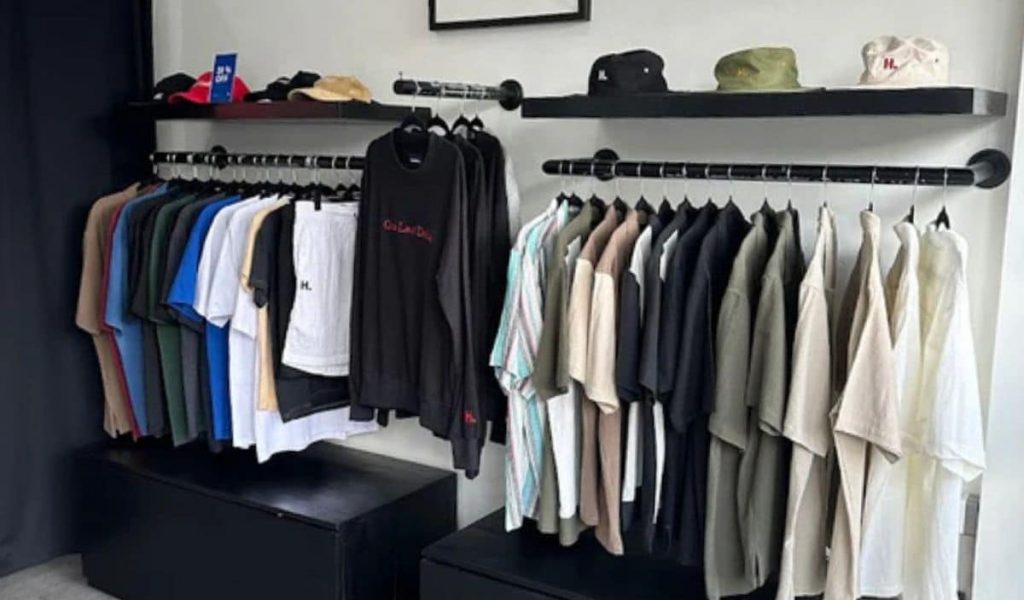 Interior of Highball Culture with unisex fashion on display
