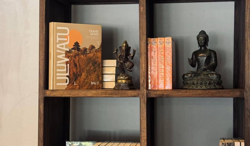 Display of Stay In travel guides at Ulu Garden