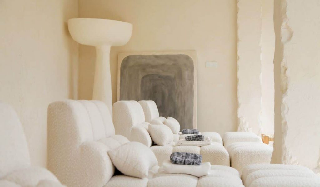 Minimalist and elegant interior of Aetheria in Canggu