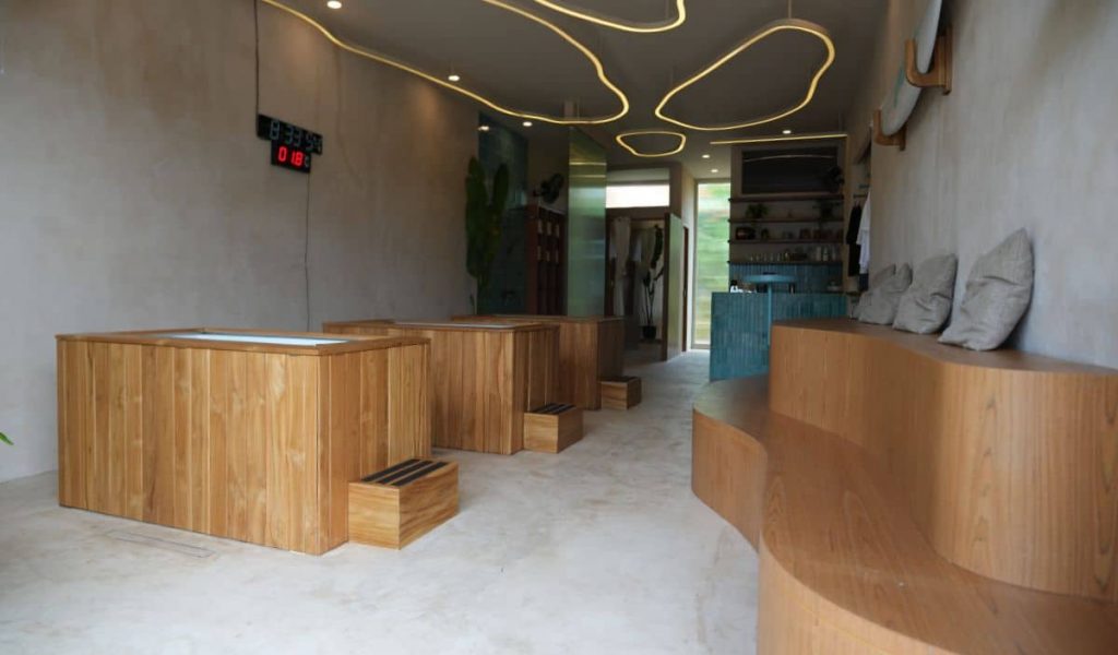 Ice bath tubs at Ice Break recovery studio in Uluwatu