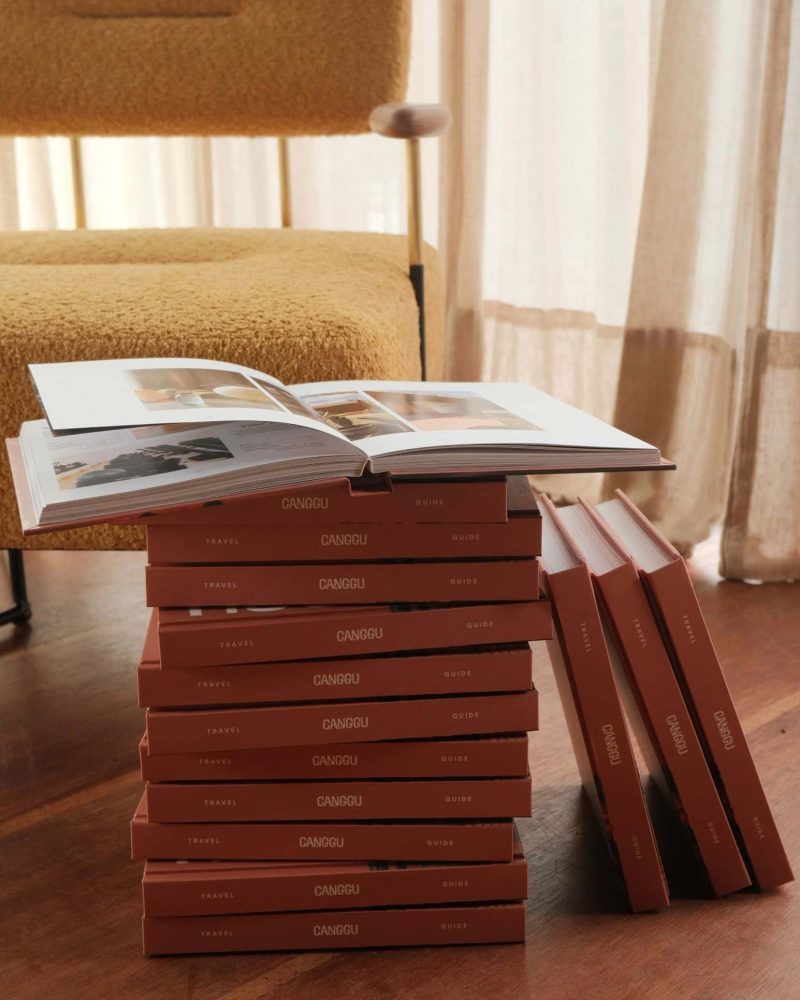 Person looking at a travel map in Canggu, Bali