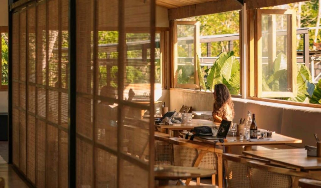 Interior chairs inside Tanah Uluwatu café and bakery