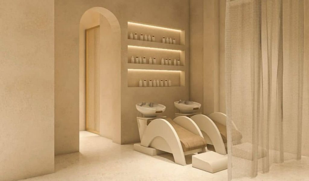 Modern interior of Day Hair Habit salon in Uluwatu