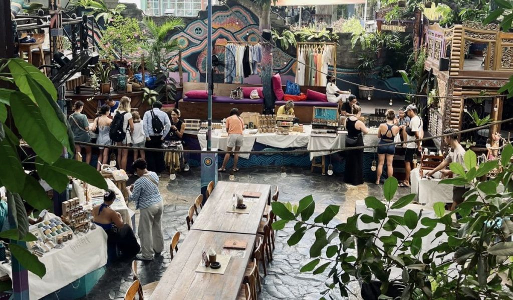 Local vendors and shoppers at Hatch Market in Uluwatu