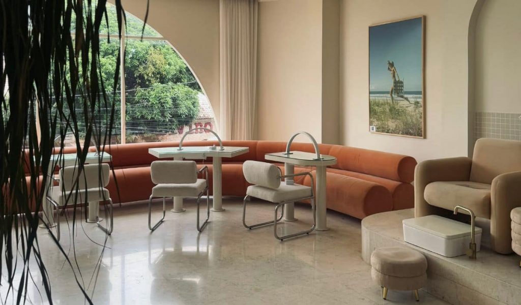 Cozy nail treatment sofas at Jet Black Ginger Uluwatu