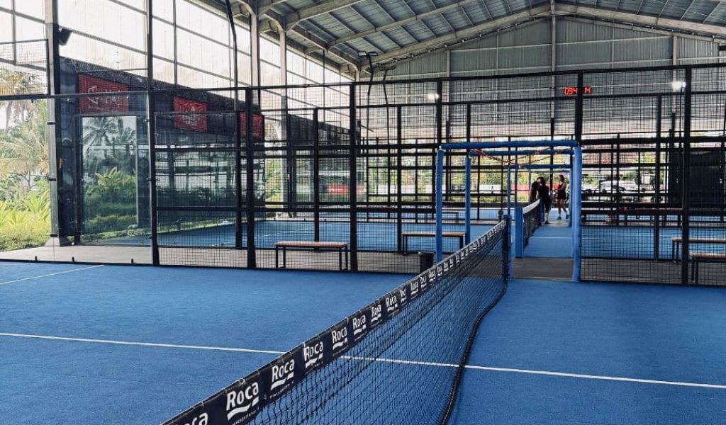 Padel court at Jungle Padel in Ubud surrounded by lush greenery