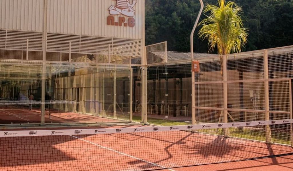 Front view and padel courts of Nusa Padel Club in Uluwatu, Bal