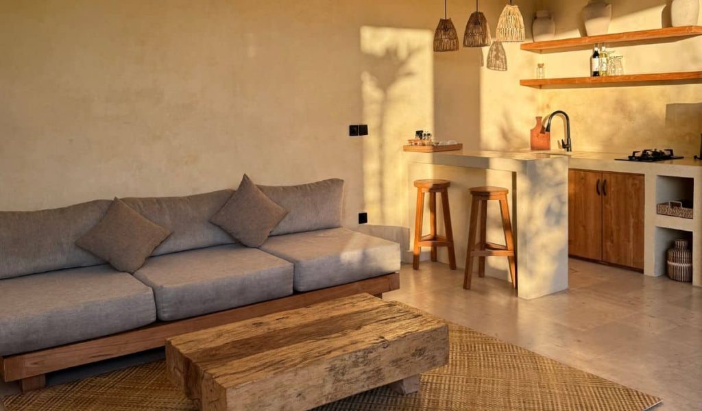 Modern tropical living room at Olea Villas