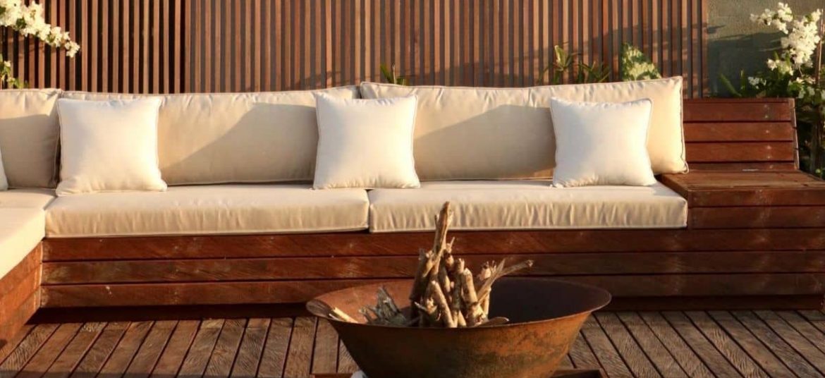 Stylish outdoor area at Summer Ulu villa with modern tropical design